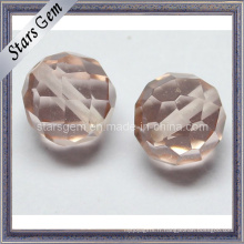 Forme ronde Fancy Checked Cut Cubic Zirconia Bead